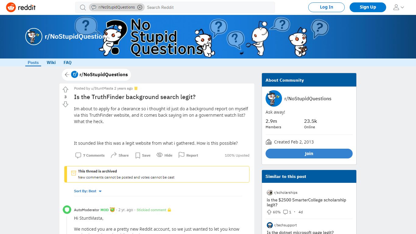 Is the TruthFinder background search legit? : NoStupidQuestions